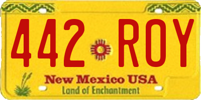 NM license plate 442ROY