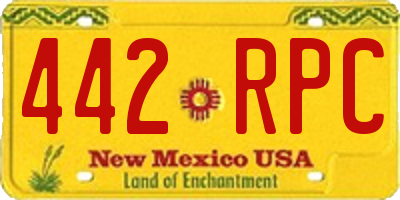 NM license plate 442RPC