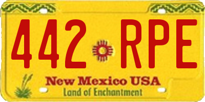 NM license plate 442RPE