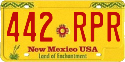 NM license plate 442RPR