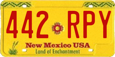 NM license plate 442RPY
