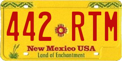 NM license plate 442RTM