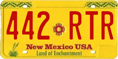 NM license plate 442RTR