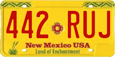 NM license plate 442RUJ
