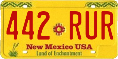 NM license plate 442RUR