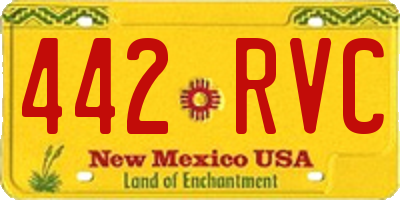 NM license plate 442RVC