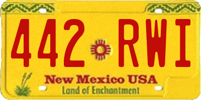 NM license plate 442RWI