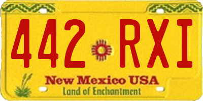 NM license plate 442RXI