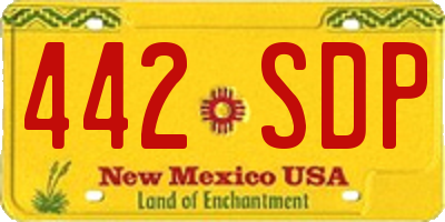 NM license plate 442SDP