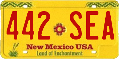NM license plate 442SEA
