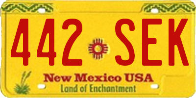 NM license plate 442SEK