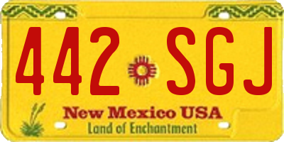NM license plate 442SGJ