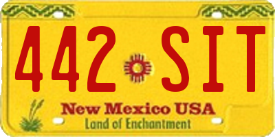 NM license plate 442SIT