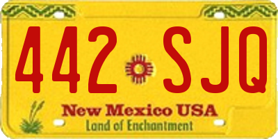 NM license plate 442SJQ