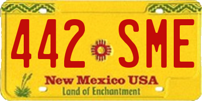 NM license plate 442SME