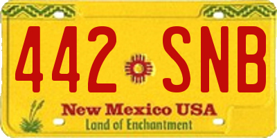 NM license plate 442SNB