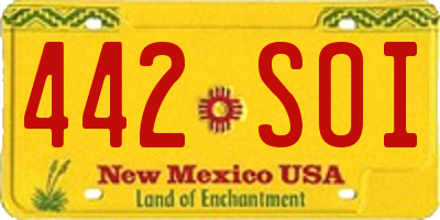 NM license plate 442SOI