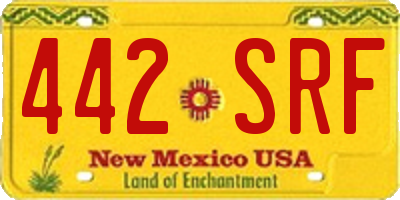 NM license plate 442SRF