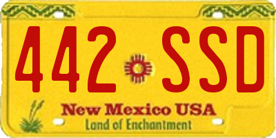 NM license plate 442SSD