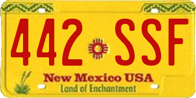 NM license plate 442SSF