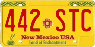 NM license plate 442STC