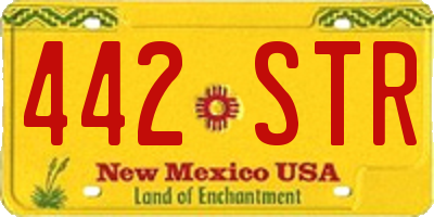 NM license plate 442STR
