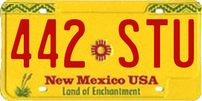 NM license plate 442STU