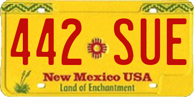 NM license plate 442SUE