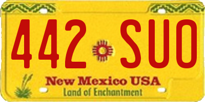 NM license plate 442SUO
