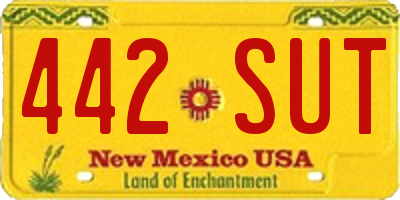 NM license plate 442SUT