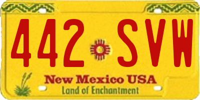 NM license plate 442SVW