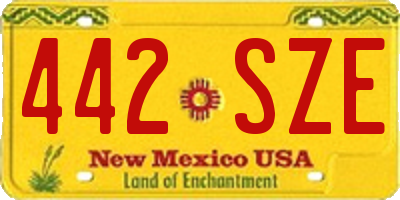 NM license plate 442SZE