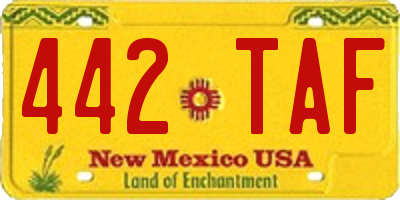 NM license plate 442TAF