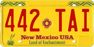 NM license plate 442TAI