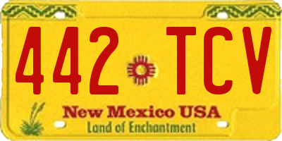 NM license plate 442TCV