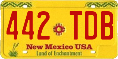 NM license plate 442TDB