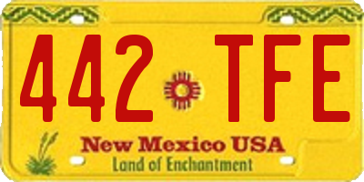 NM license plate 442TFE