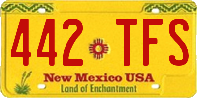 NM license plate 442TFS