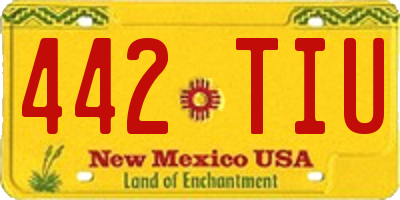 NM license plate 442TIU