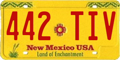 NM license plate 442TIV