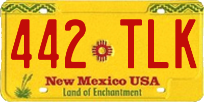 NM license plate 442TLK
