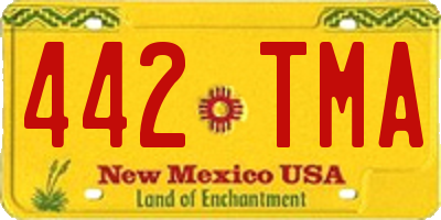 NM license plate 442TMA