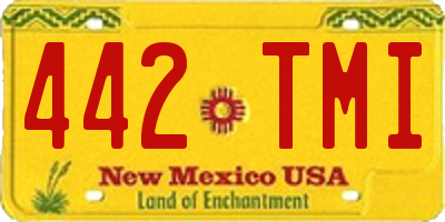 NM license plate 442TMI