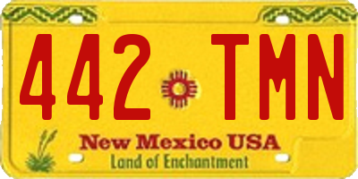 NM license plate 442TMN