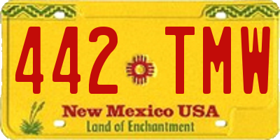 NM license plate 442TMW