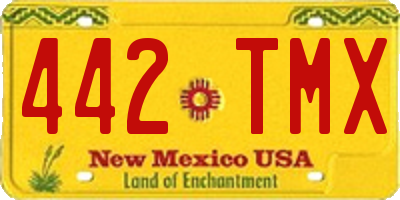 NM license plate 442TMX