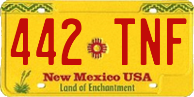 NM license plate 442TNF