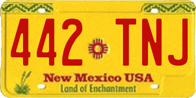NM license plate 442TNJ