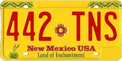NM license plate 442TNS