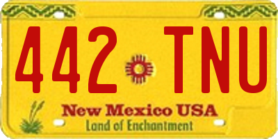 NM license plate 442TNU